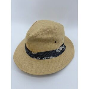 Panama Jack Straw Safari Tropical Woven/Gambler Straw Paper Hat Size XL